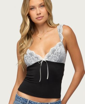 Women's Troya Contrast Lacey Top