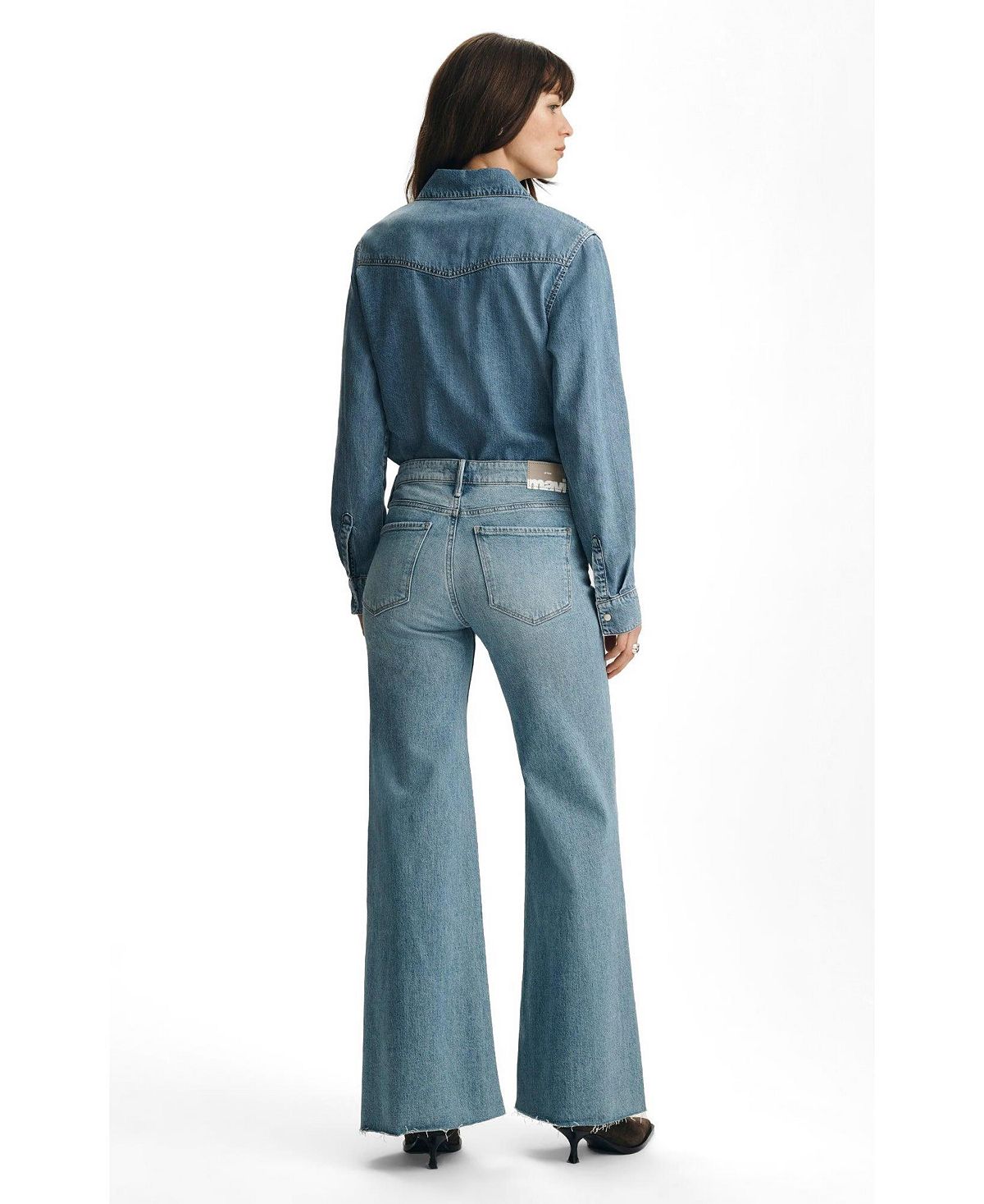 Mavi Jeans Women's Grace Mid Rise Flare In Bleached Classic Blue view 3 — MAYCSS fashion products