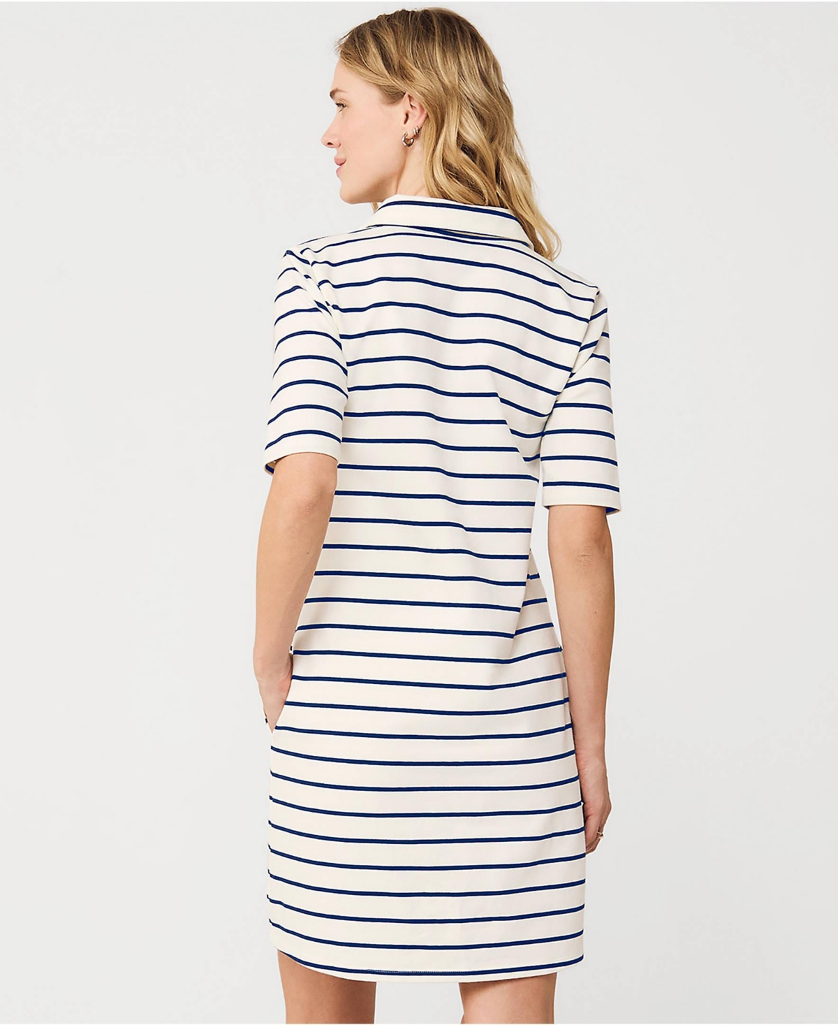 Lands' End Women's Starfish Elbow Sleeve Polo Dress