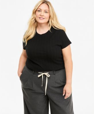 Plus Size Pointelle T-Shirt