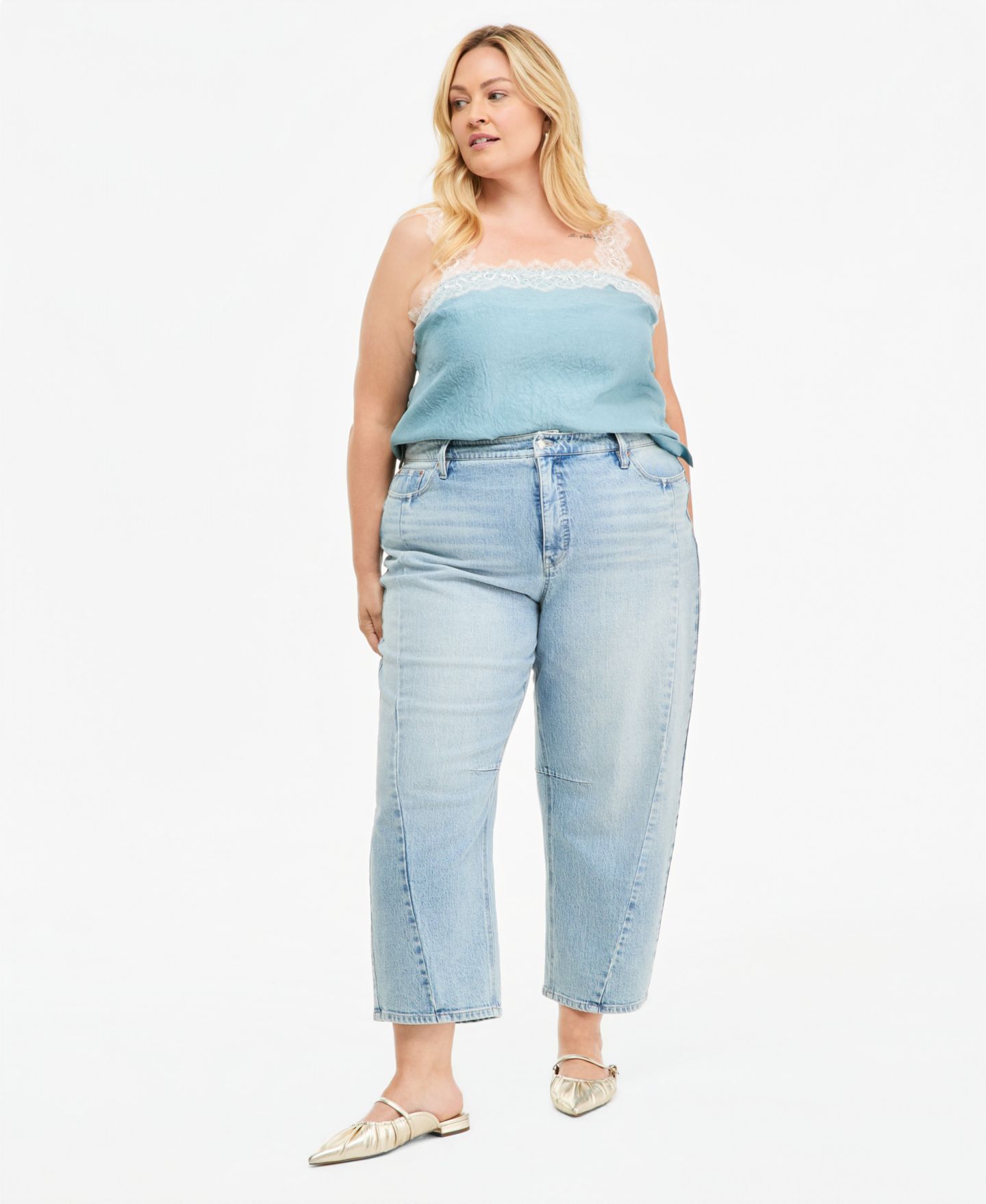 Женские джинсы On 34th Trendy Plus Size Ames Barrel-Leg, цвет: Варёный — фото 1