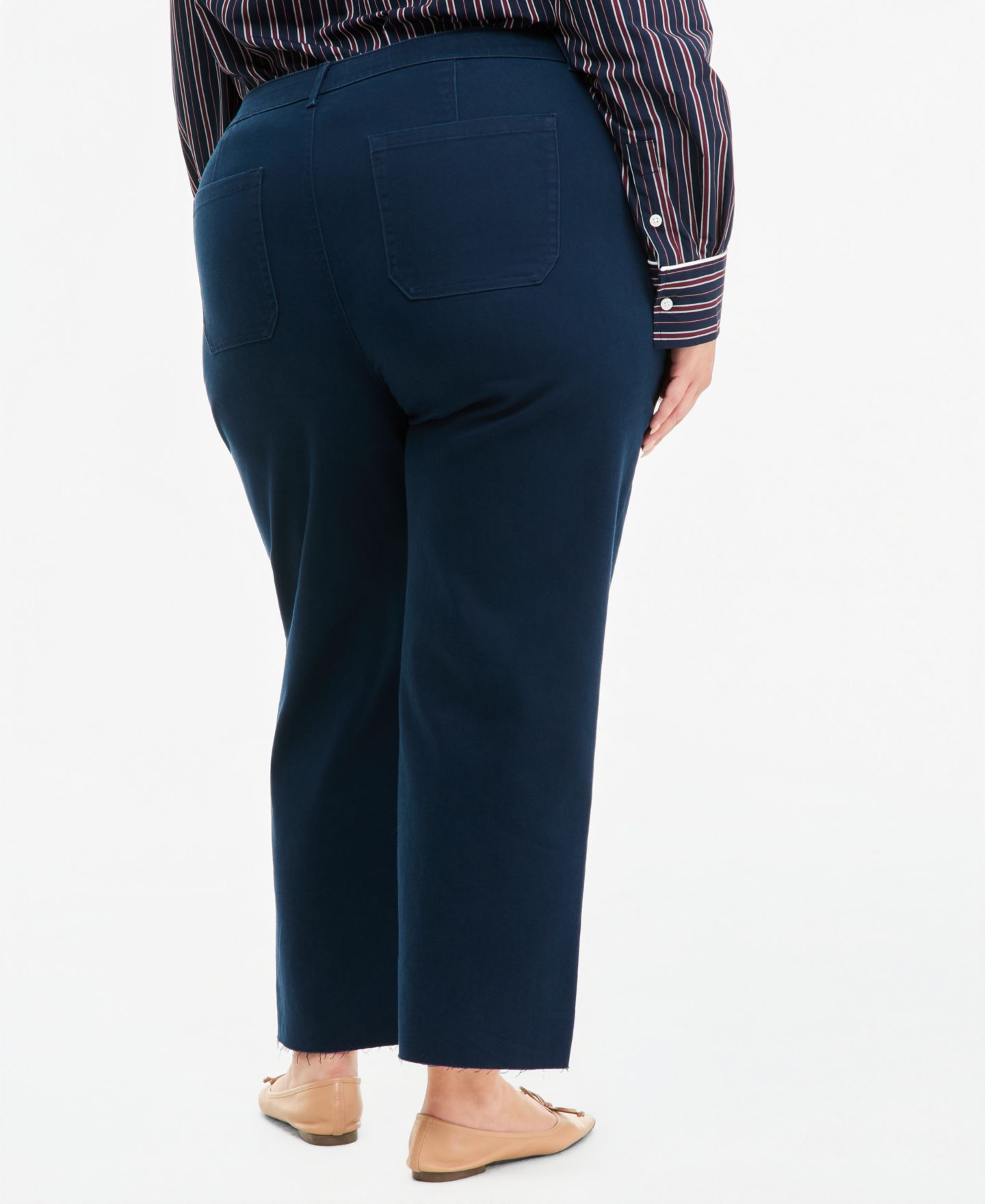 Женские брюки On 34th Plus Size Raw-Hem Straight-Leg, цвет: Тёмно-синий — фото 2