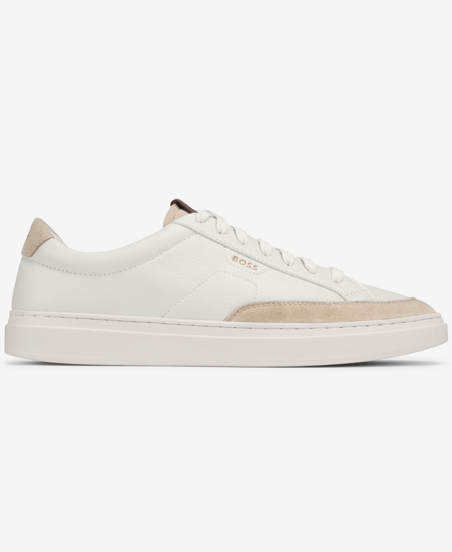 Мужские кроссовки Hugo Boss Kieran Suede & Leather Tennis Sneakers, цвет: Белый — фото 2
