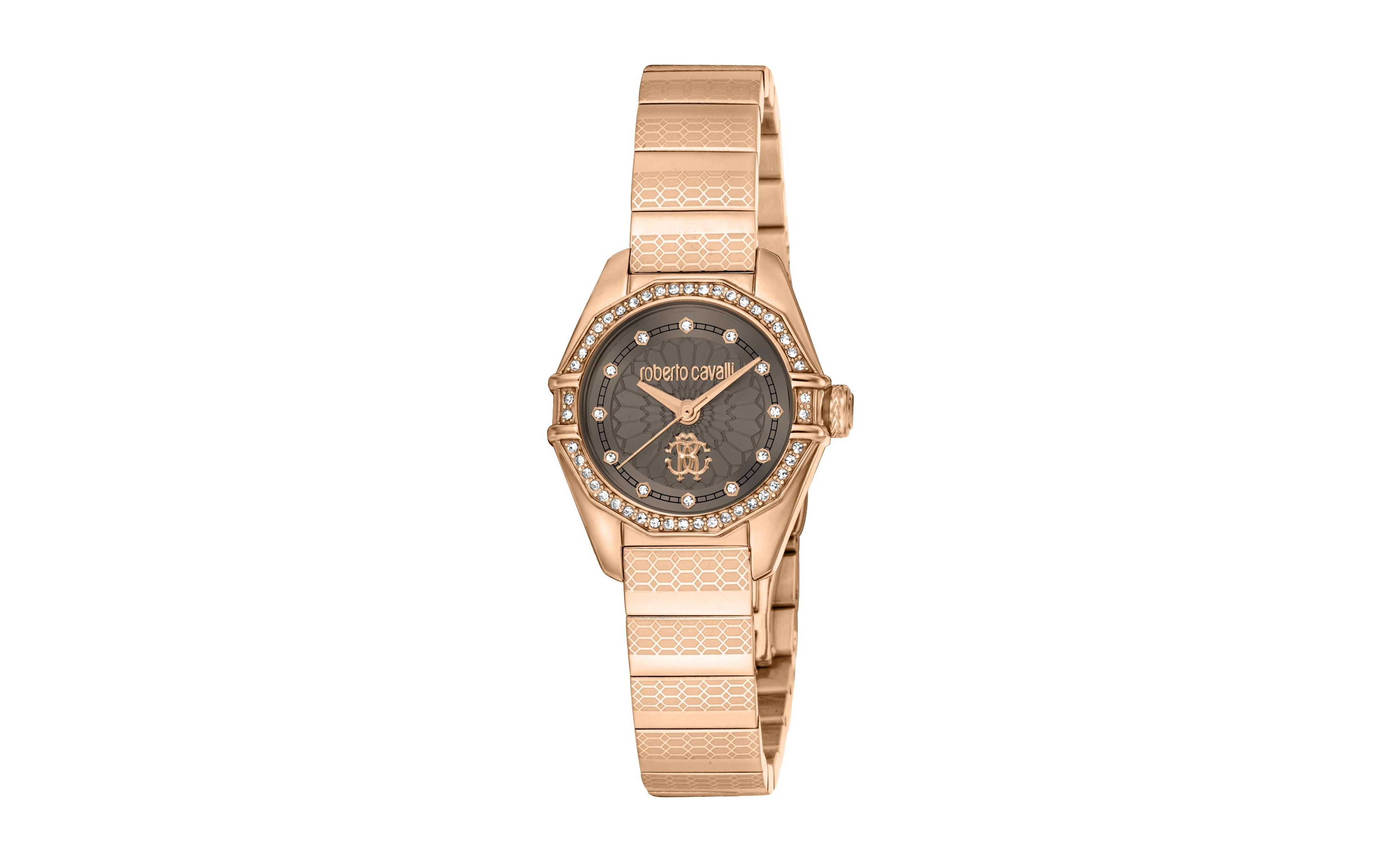 Roberto Cavalli Women Mini Quartz Ip Rose Stainless Steel Bracelet Watch