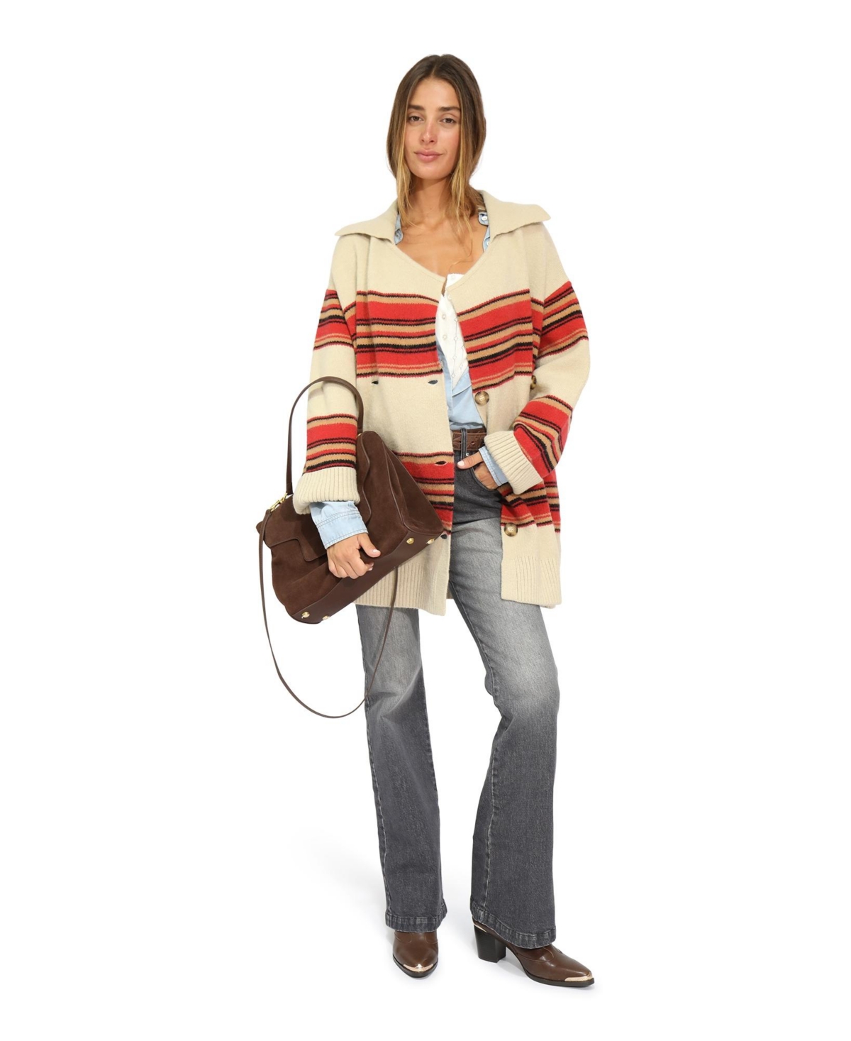 Belle & Bloom Women's So Many Likes Oversized Knitted Cardi Coat