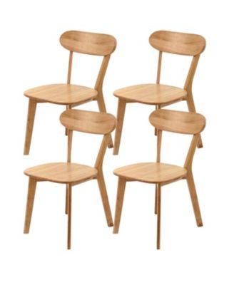 Modern Dining Chairs Set of 4, Adjustable Foot Pads, Stable Reinforced Design, with Curved Backrest,for Dining Room, Study, Cafe
