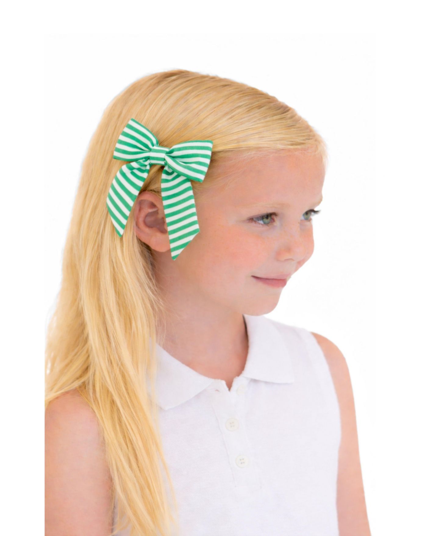 Аксессуары для волос Bits & Bows Seersucker Hair Bow для девочек, цвет: Зелёный / Белый — фото 3