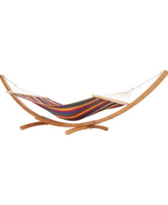 Wood Hammock Stand Only, Max 475 LBS, Heavy Duty Weatherproof Wood Hammock Stand for Outdoor, Indoor, Garden, Patio, Backyard
