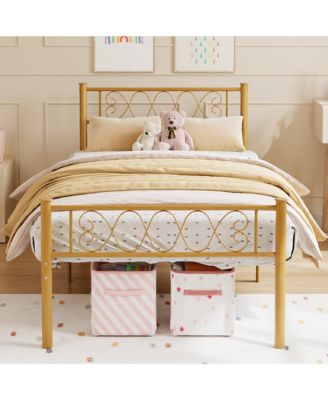 Metal Platform Bed Frame with Headboard and Footboard, Metal Slats, 13.7 Inch Underbed Storage, No Box Spring Needed
