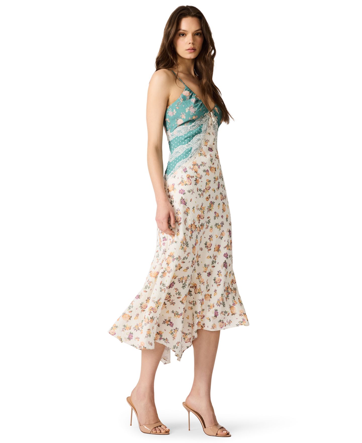 Женское платье Steve Madden Alesha Sweetheart Neck Sleeveless Midi, цвет: Зелёный — фото 3