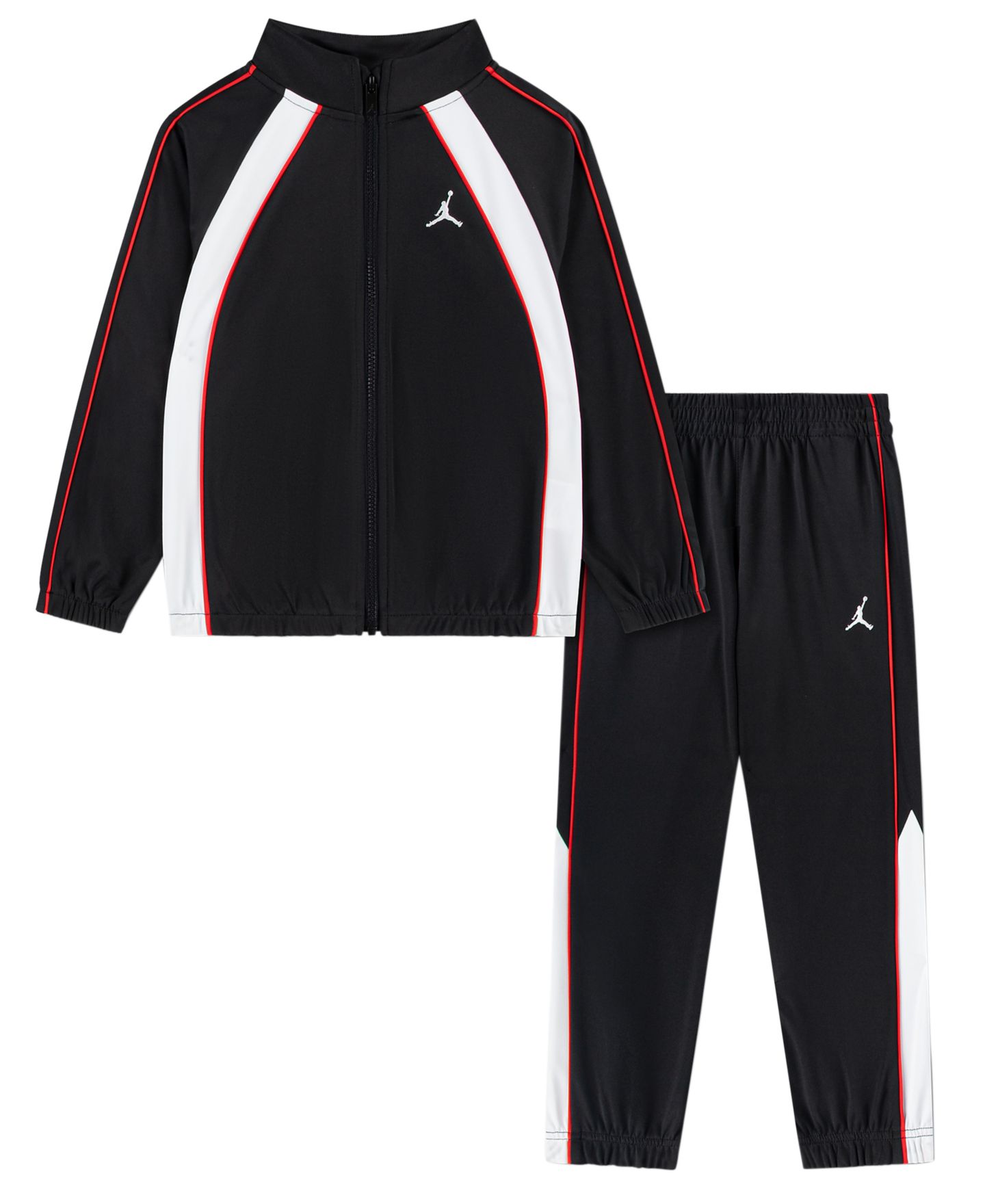 Комплект Jordan Tricot Color Piping Long-Sleeve Jacket and Pants, 2-Piece Set для мальчиков, цвет: Чёрный — фото 1