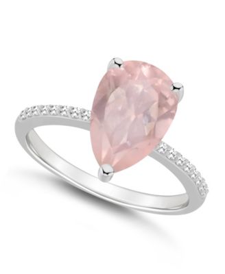 Women's Rose Quartz (2-3/4 ct.t.w.) and Diamond (1/10 ct.t.w.) Ring in Sterling Silver
