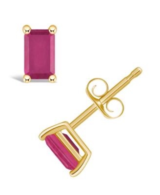 Tanzanite Stud Earrings (1/2 ct. t.w.) in 14k Gold (Also in Emerald, Ruby & Sapphire)