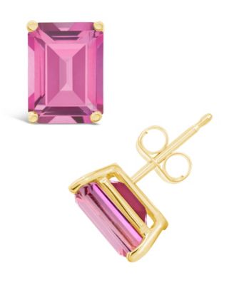 Pink Topaz (4 ct. t.w.) Stud Earrings in 14K Yellow Gold or 14K White Gold