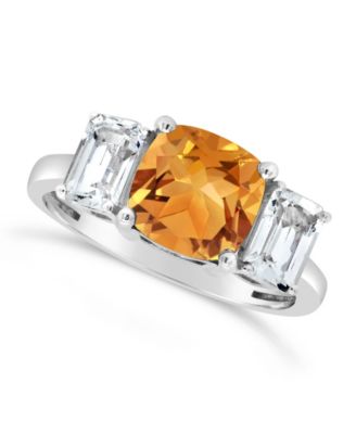 Gemstone and White Topaz (1-3/8 ct. t.w) Ring in Sterling Silver