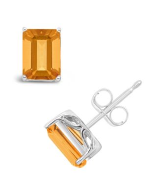 Garnet (3-9/10 ct. t.w.) Stud Earrings in Sterling Silver. Also Available in  Amethyst (3-1/5 ct. t.w.) and Citrine (3-1/5 ct. t.w.)