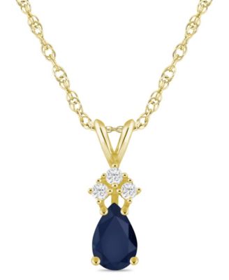 Ruby (1/2 ct. t.w.) and Diamond Accent Pendant Necklace in 14k Yellow Gold (Also in Sapphire & Emerald)
