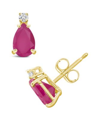 Sapphire (1-7/8 ct. t.w.) & Diamond Accent Stud Earrings in 14k Gold (Also in Emerald & Ruby)