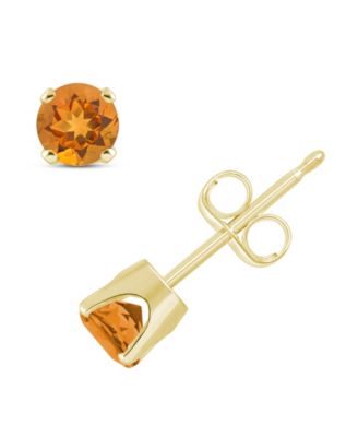 Gemstone Stud Earrings in 14K Yellow Gold