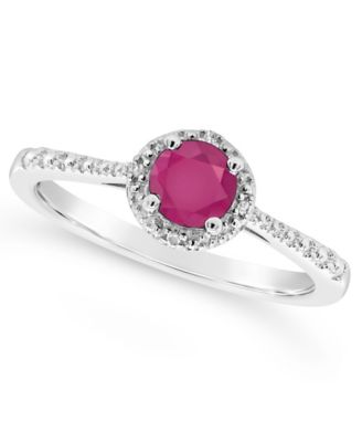 Sapphire (5/8 ct. t.w.) and Diamond Accent Ring in Sterling Silver (Also in Ruby)