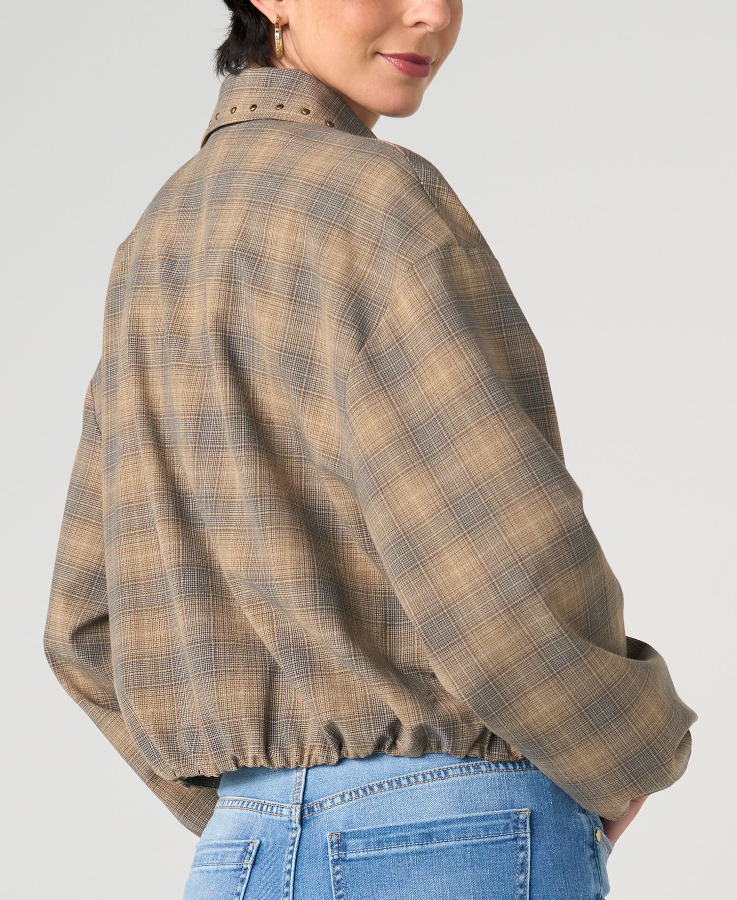Women's Bubble Hem Collared Jacket