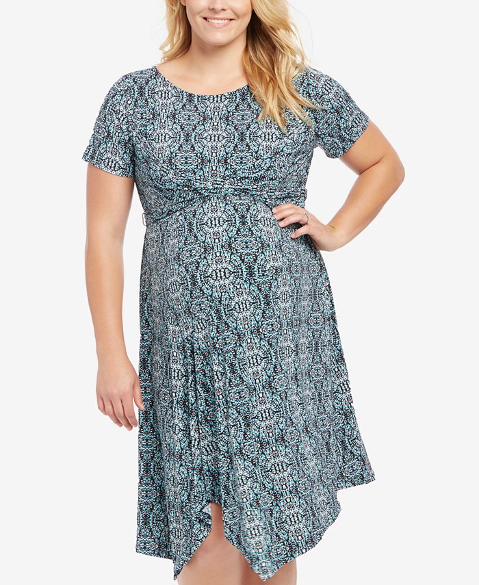 Motherhood Maternity Plus Size Printed Dress - Macy's