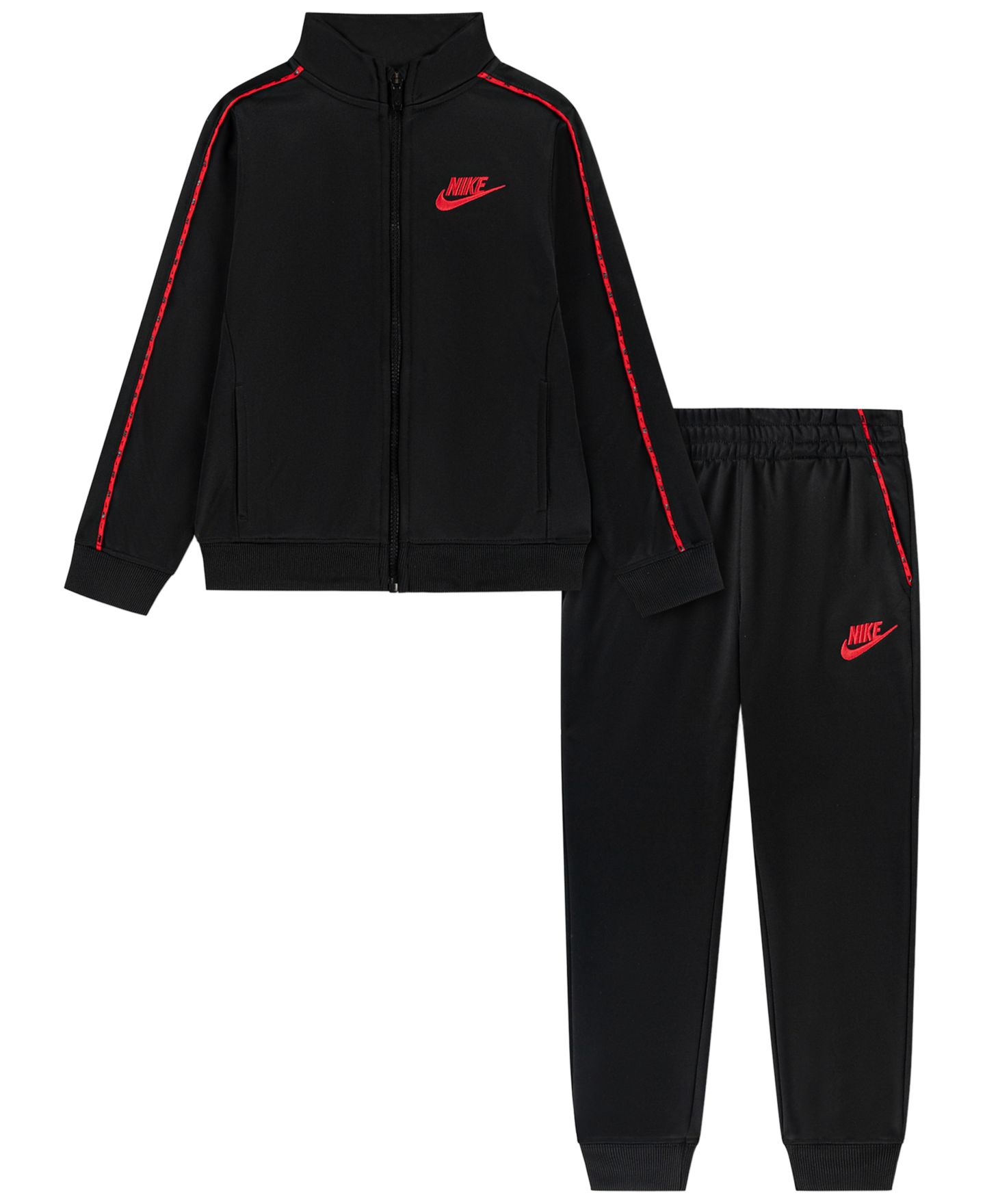 Комплект Nike Dri-FIT Lifestyle Full-Zip Jacket and Joggers, 2-Piece Set для мальчиков, цвет: Чёрный — фото 1