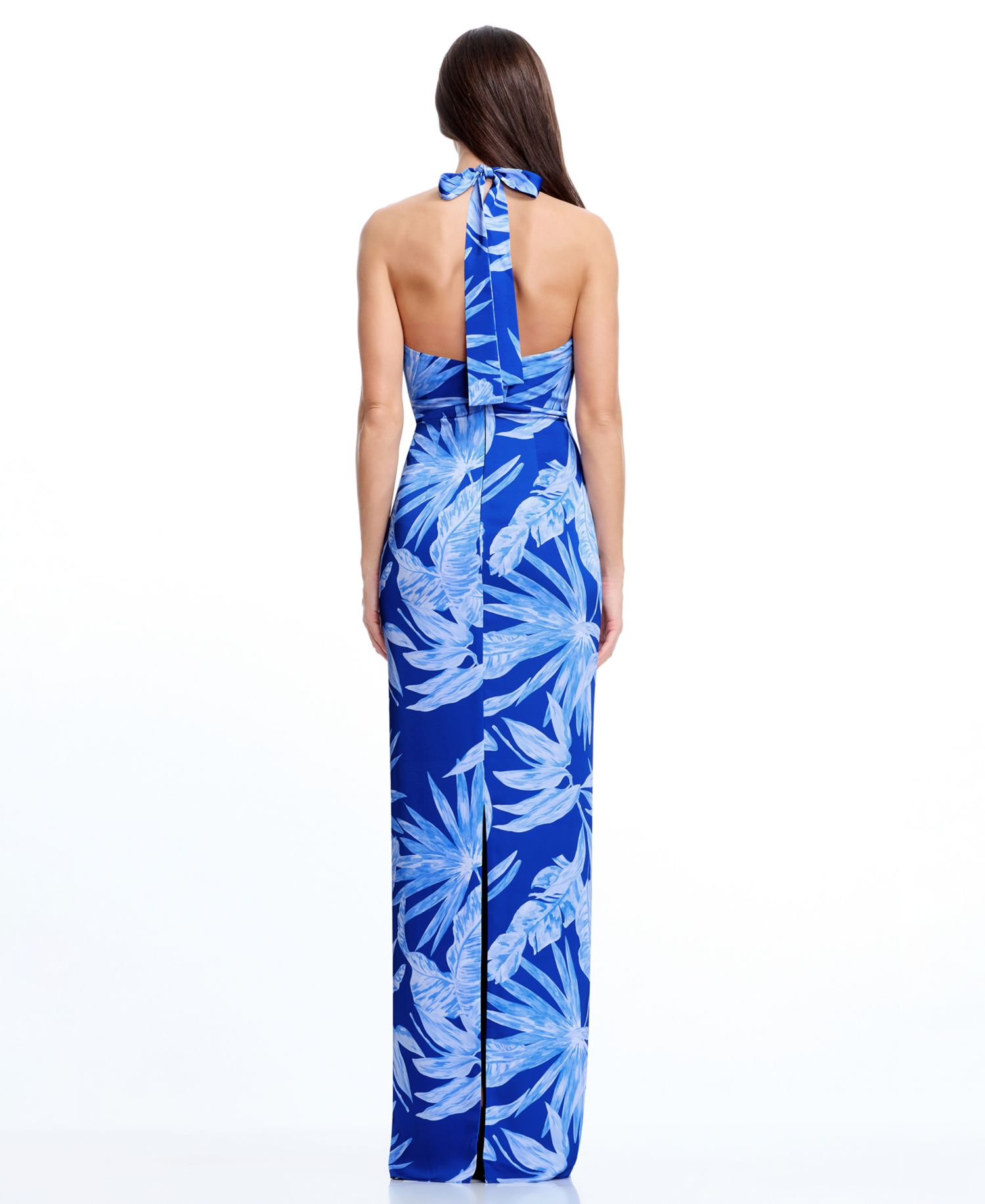 Women's Halter Cowl Neck Column Maxi Dress