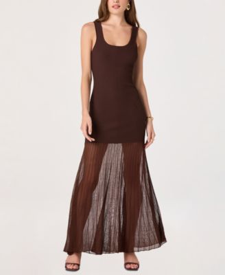 Women's Drop-Waist Scoop Neck Maxi Dress