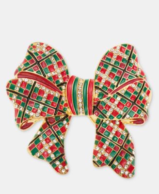 Plaid Bow Pin