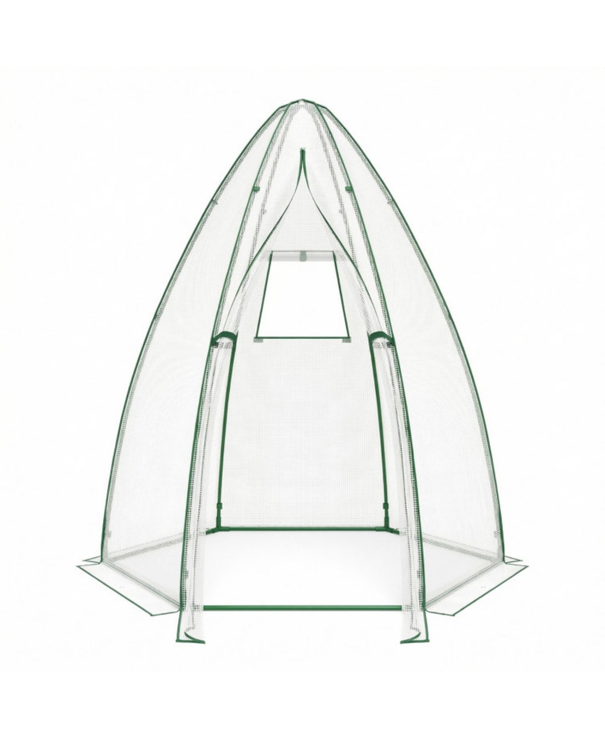 Gouun Portable Walk-In Mini Greenhouse with All-Weather Pe Cover - White