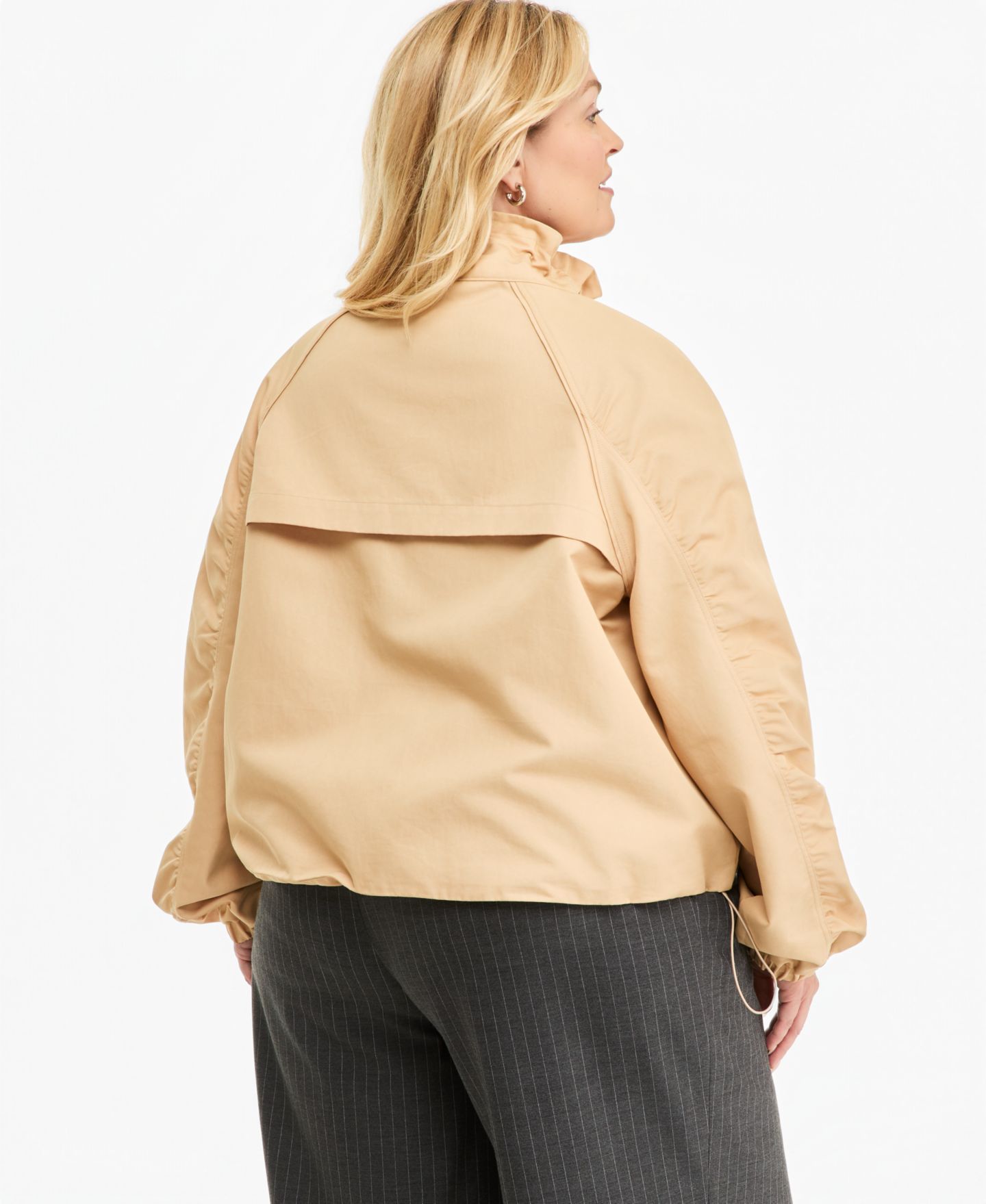 Женская куртка On 34th Trendy Plus Size Drawstring-Hem Utility, цвет: Warm Sesame — фото 4