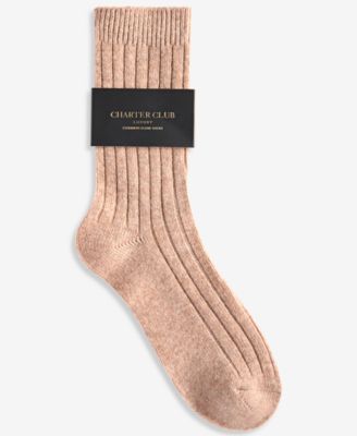 Women's Cashmere-Blend Ribbed Crew Socks
