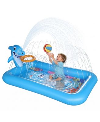 Splash Pad Basketball Hoop Sprinkler Pool Outdoor Garden Yard