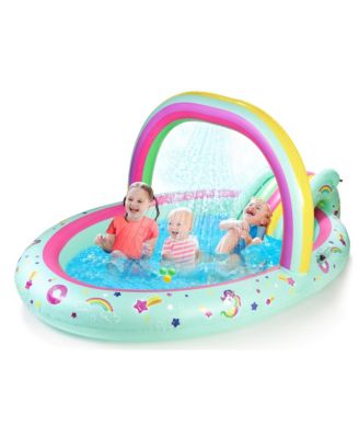 Inflatable Play Center Pool With Slide Sprinkler Garden