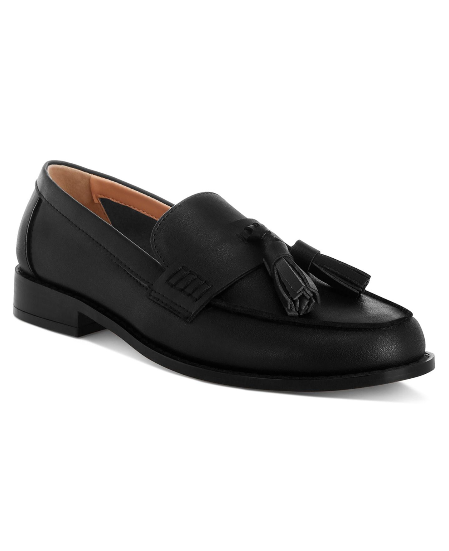 Женские туфли Rag & Co Yelena Real Leather Tassel, цвет: Чёрный кожаный — фото 7