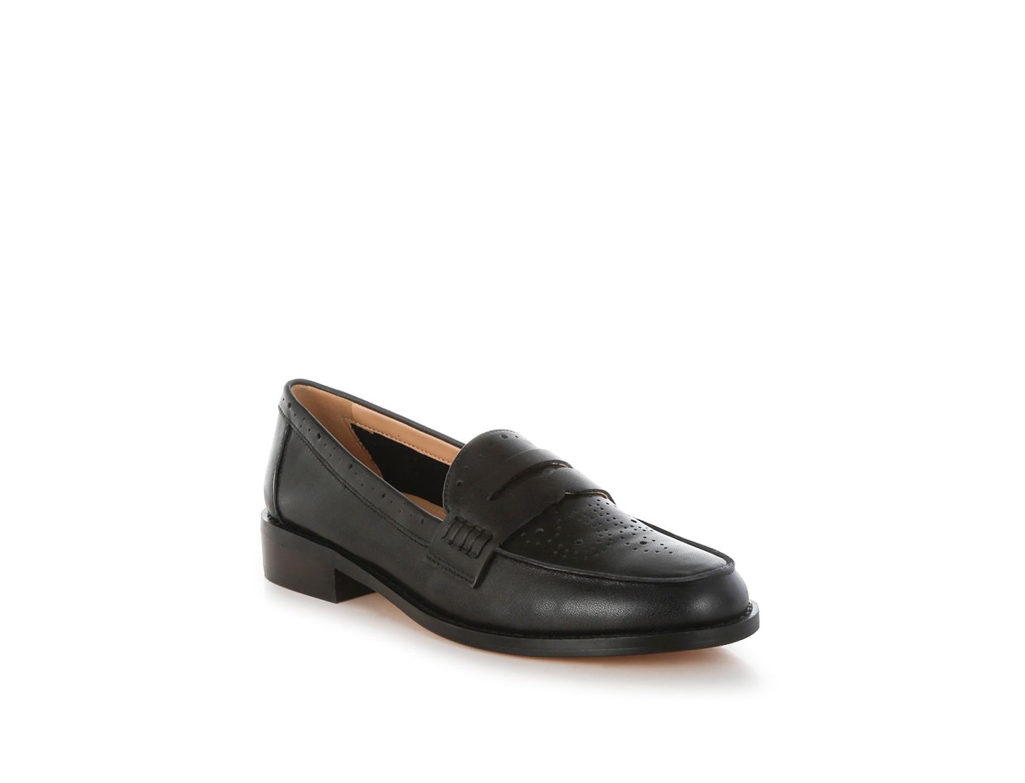 Женские туфли Rag & Co Clotilda Perforated Low Heel, цвет: Чёрный кожаный — фото 8