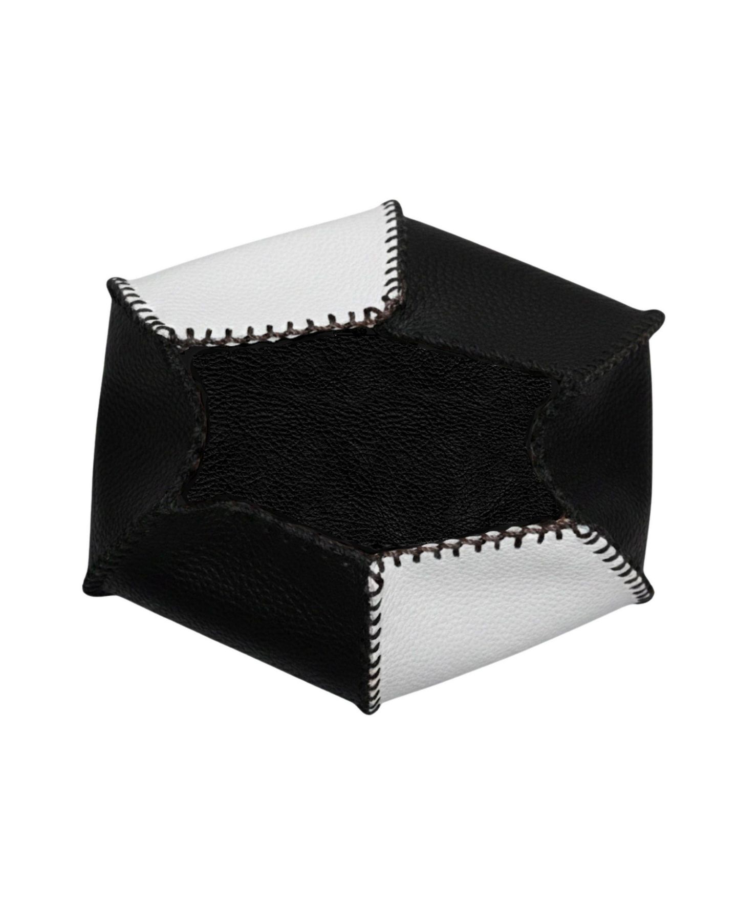 Сумка Carlos Falchi Mini Bucket Leather Pouch, цвет: Чёрный белый — фото 3