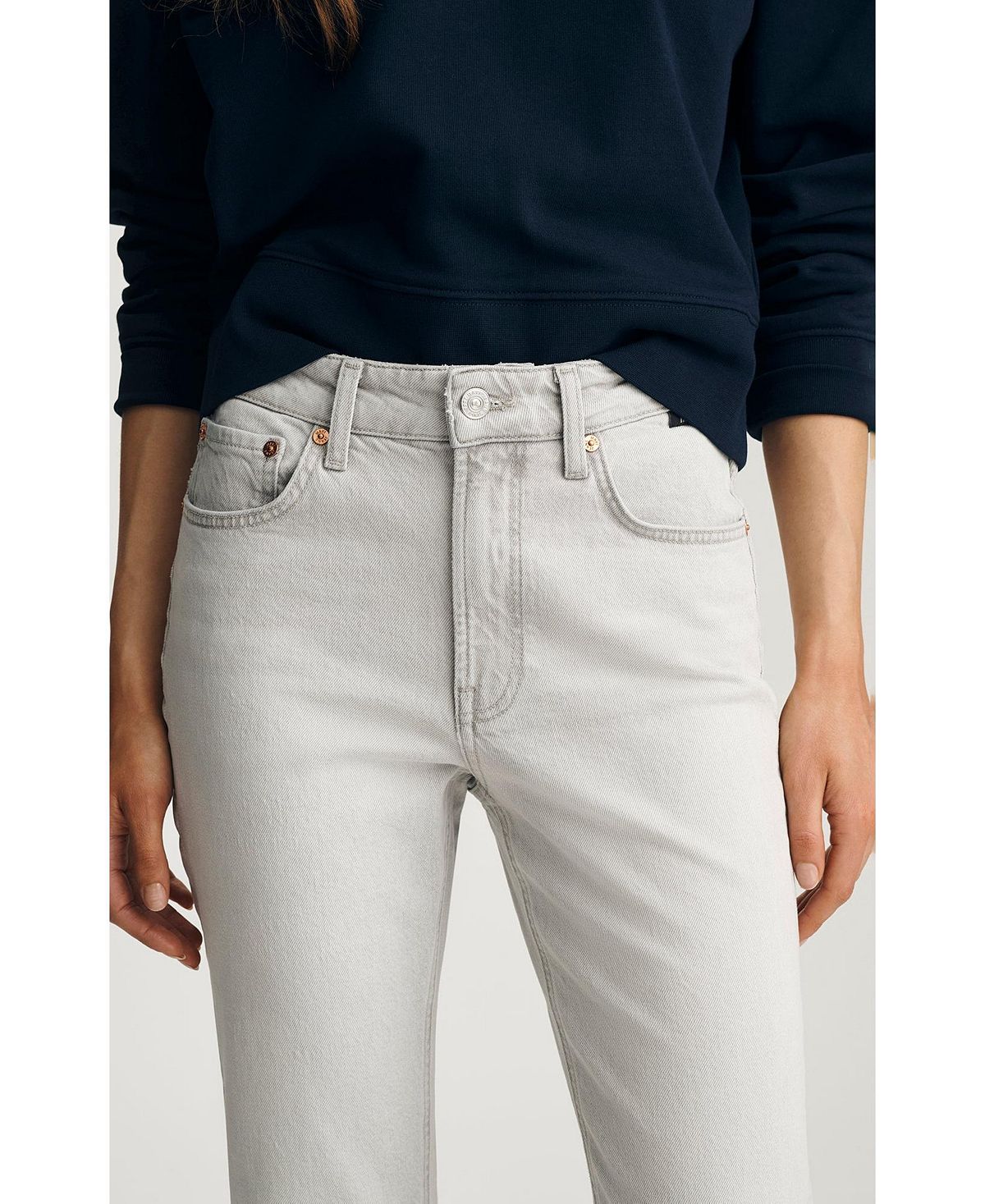 Mavi Jeans Women's New York High Rise Straight Leg In Ice Grey Classic Blue view 5 — MAYCSS fashion products