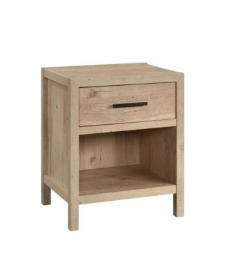 Oak Finish Nightstand with Coastal Cottage Style and Rectangle Design