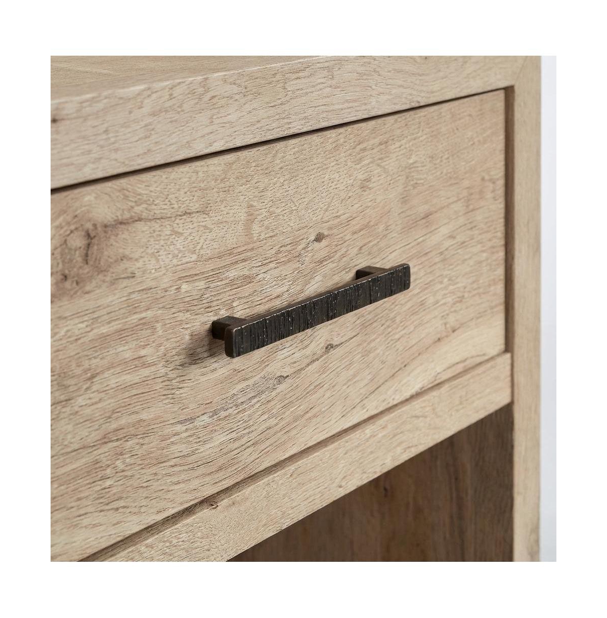 Starlight Canyon Home Oak Finish Nightstand with Coastal Cottage Style and Rectangle Design