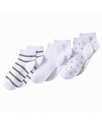Women's 3-Pack Cotton Stripe and Dot Quarter Socks