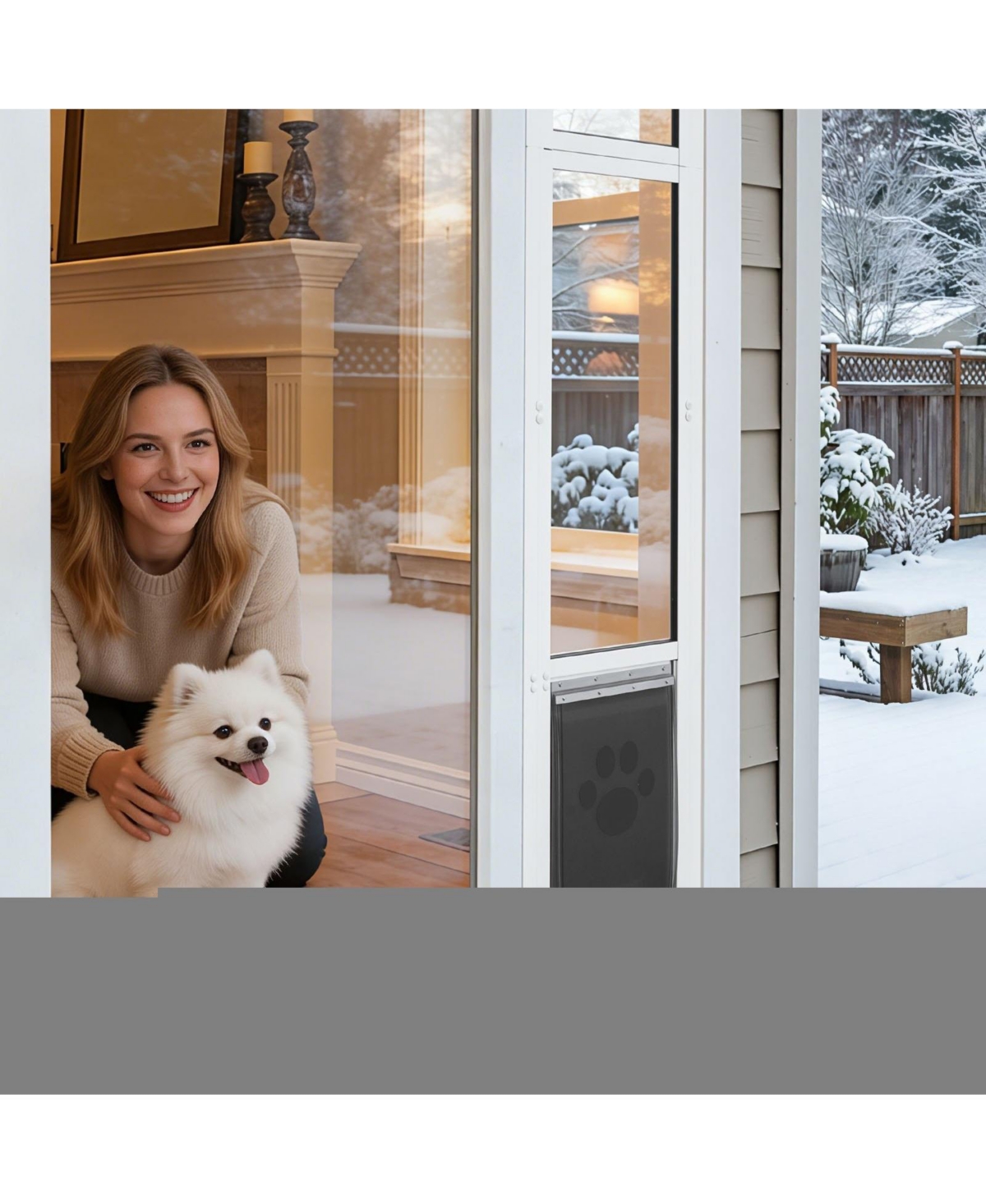 Cozito Dog Door for Sliding Glass Door Adjustable Height Medium Flap with Rotating Hinge