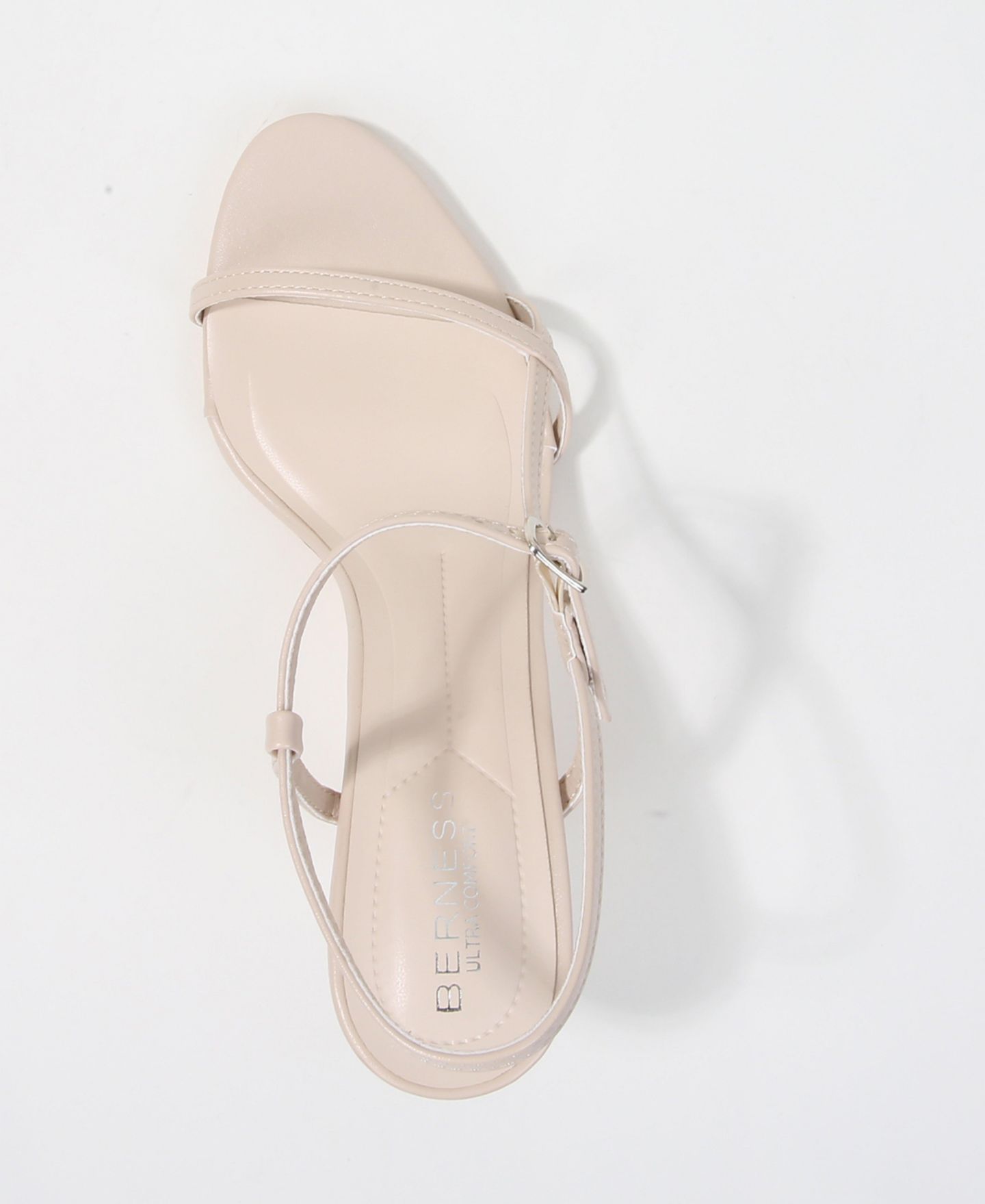 Женские сандалии BERNESS Harinder Minimalist Instep Strap Heeled, цвет: Бежевый — фото 4
