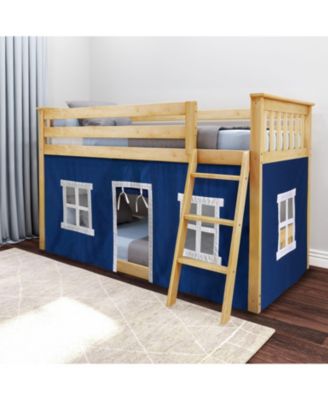 Twin over Twin Low Bunk with Curtains
