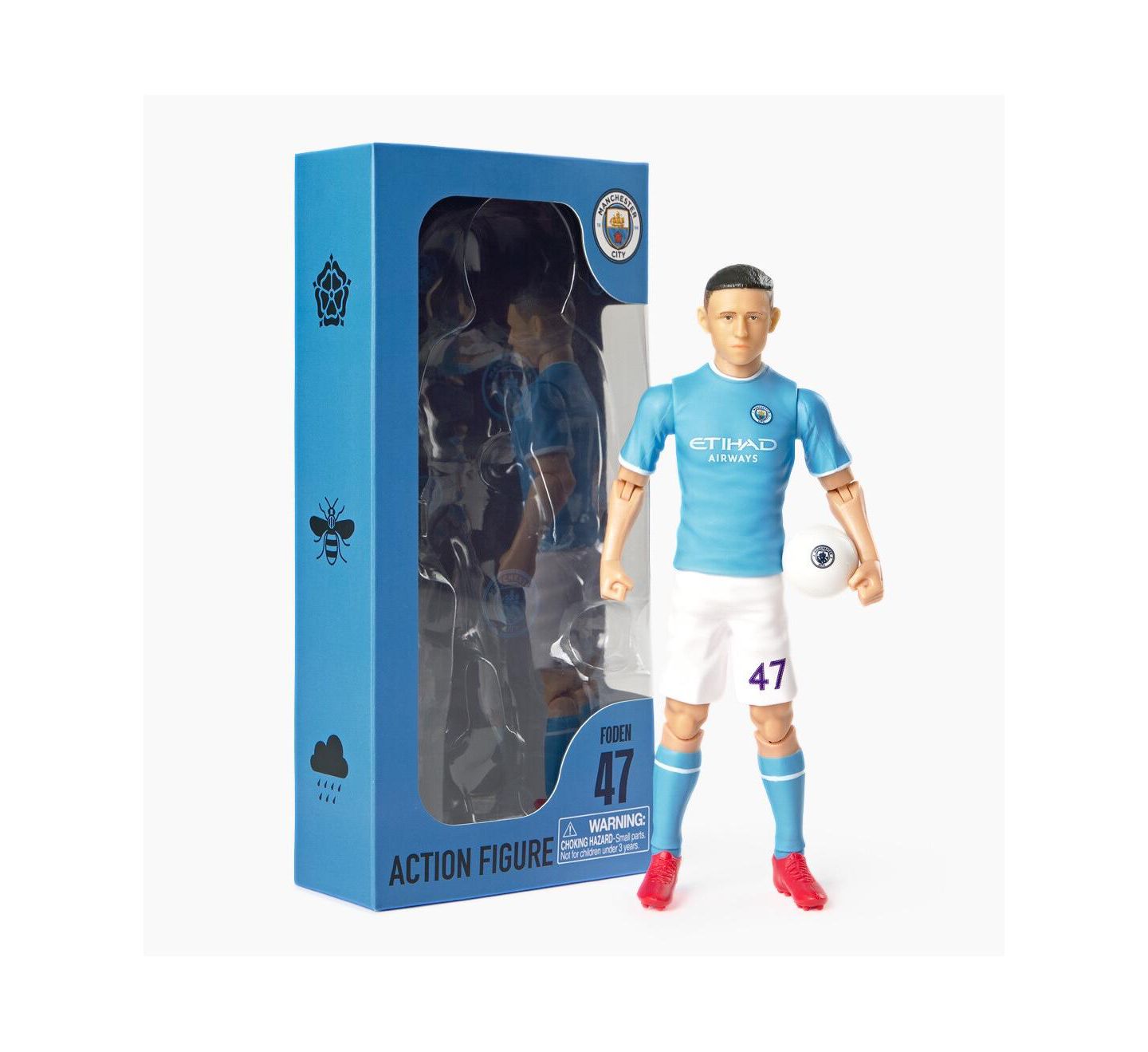 Детская фигурка Banbo Toys Sockers Manchester City Phil Foden 8" Articulated Soccer Action Figure, 14 Years & Up, цвет: Разноцветный — фото 1