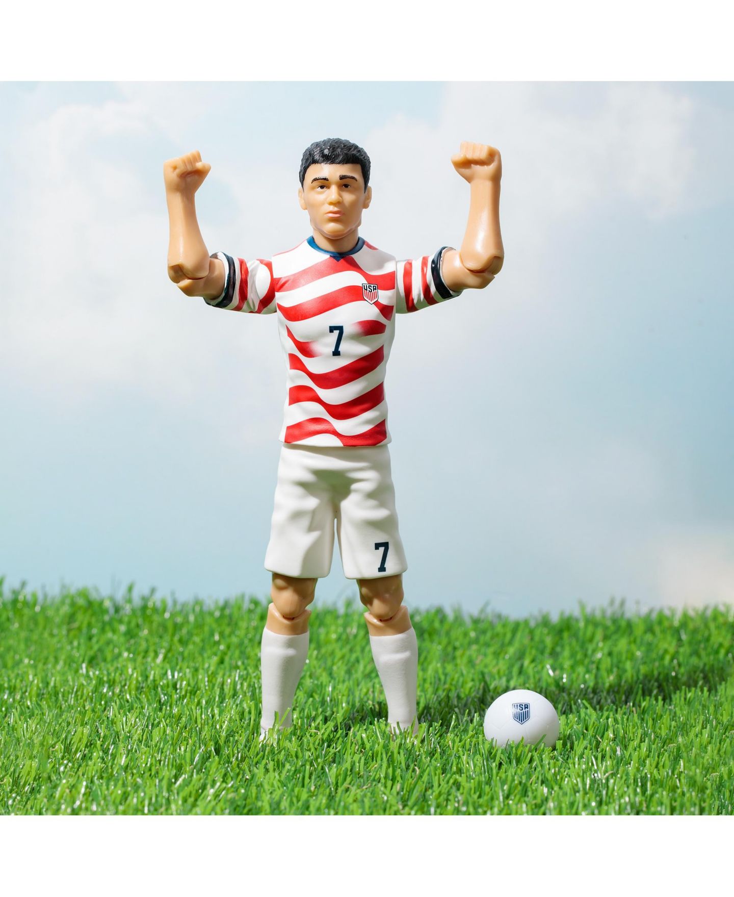 Детская фигурка Banbo Toys Sockers 2026 Usmnt Gio Reyna 8" Collectible Soccer Action Figure, цвет: Разноцветный — фото 3