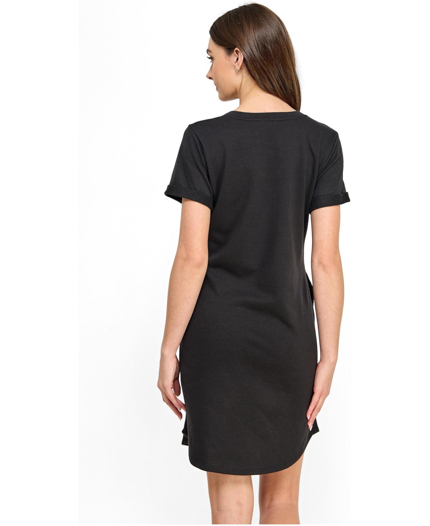 Женское платье Hello Miz Short Sleeve T-Shirt Dress with Pockets, цвет: Чёрный — фото 4