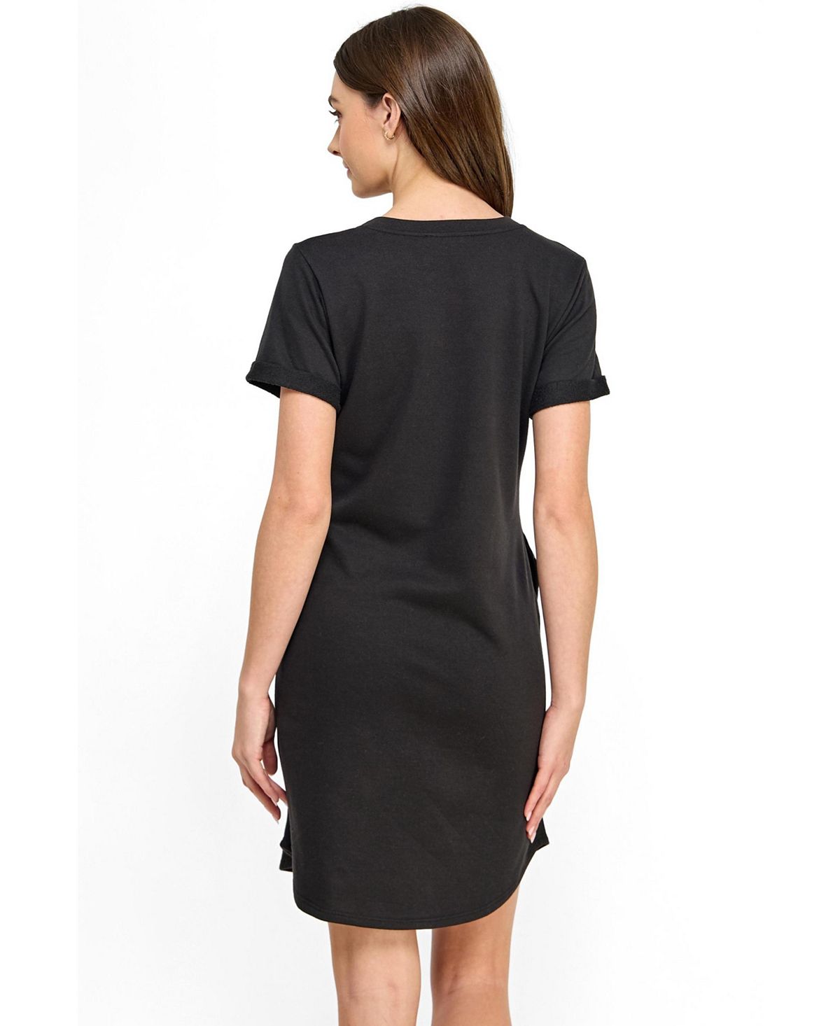 Hello Miz Maternity Short Sleeve T-Shirt Dress with Pockets view 4 — MAYCSS fashion products