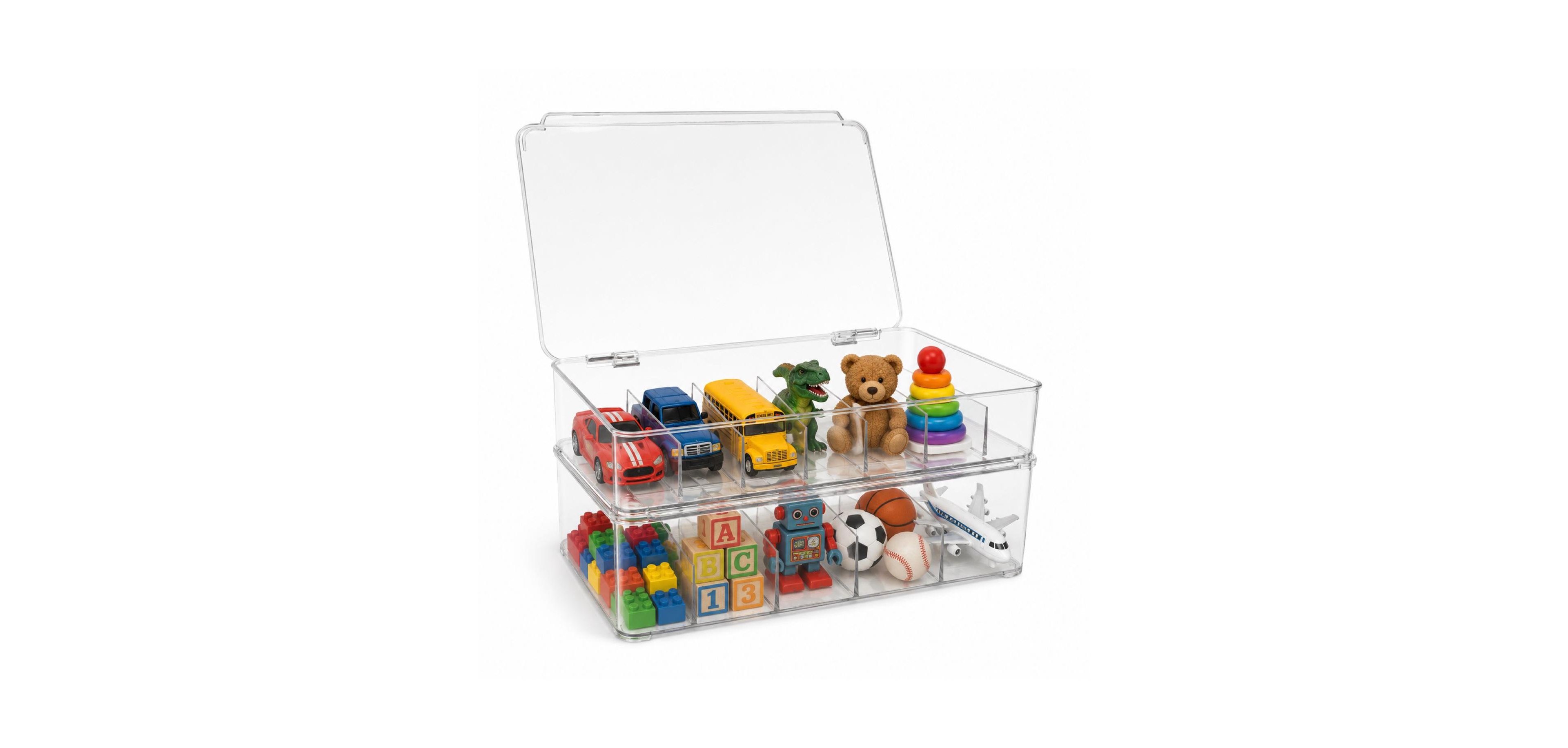 Sorbus Stackable Storage Case with Hinged Lid